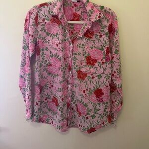 Floral Pink Button-Up Shirt